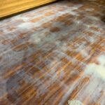 東京都板橋区の店舗　床剥離洗浄中